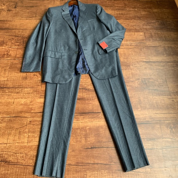 Isaia Napoli bluish Gray 100% wool 46L(56 8L) suit - Picture 3 of 8